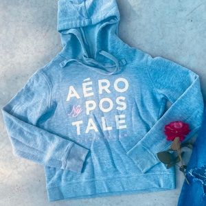 Grey Aeropostale Cropped Hoodie